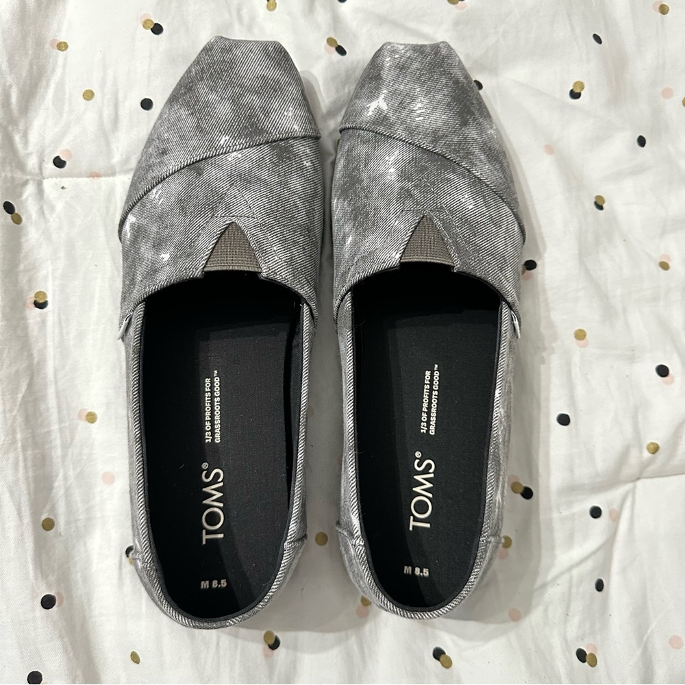 TOMS Alpargata Black/Black Repreve Distressed Washed Canvas Slip-on
